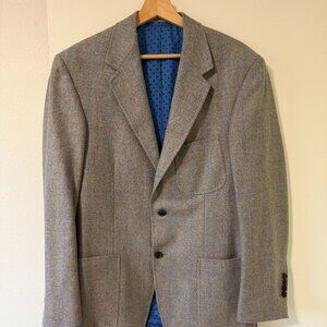 Oxford Clothes Gray and Blue Strip Sport Coat